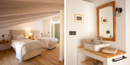 Las Albercas de Tenzuela, La Alberca, Dormitorio con dos camas individuales, baño ensuite con ducha walk-in, armarios para ropa